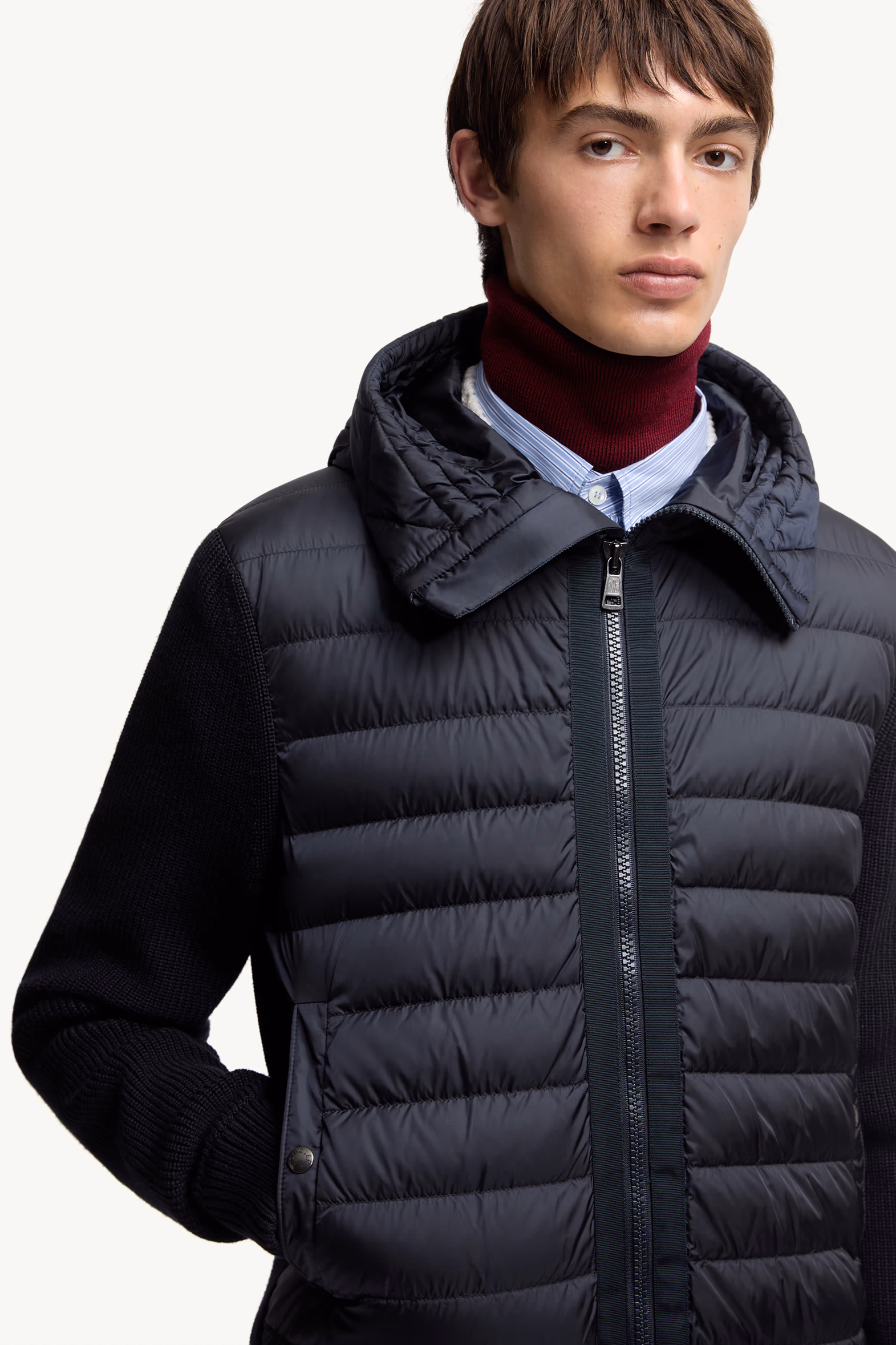 Cardigan zippé matelassé Hommes Bleu marine Moncler 6